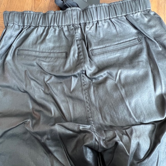 Witchery BNWT Black Denim Leather Blake Luxe Jogger pants size 8 - Picture 7 of 10